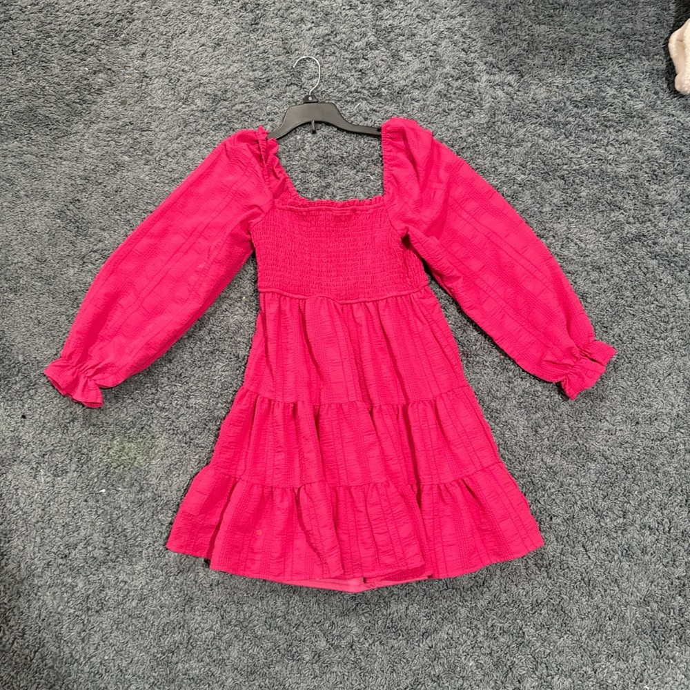 Charming Pink Kids Dress with Puff Sleeves